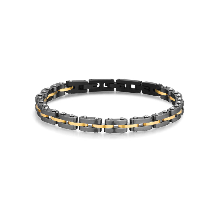 Sarveni Drivetrain gunmetal and gold link bracelet